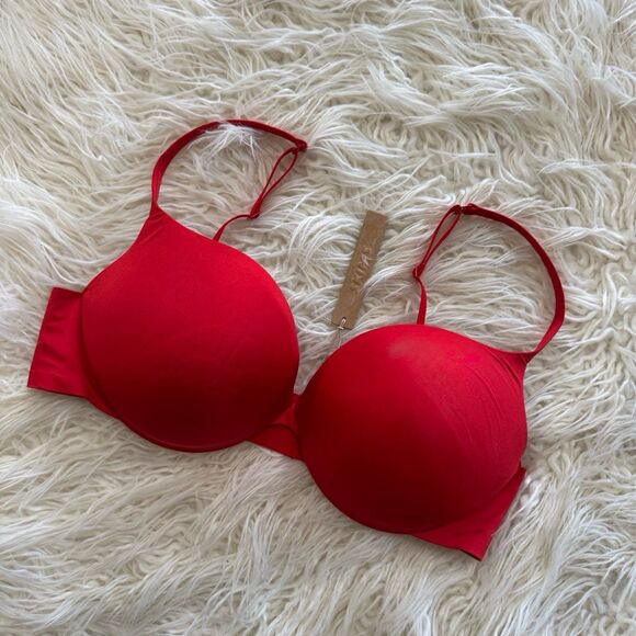 Skims Ultimate Collection Pushup Plunge Bra Cayenne Size 38C - Picture 4 of 9